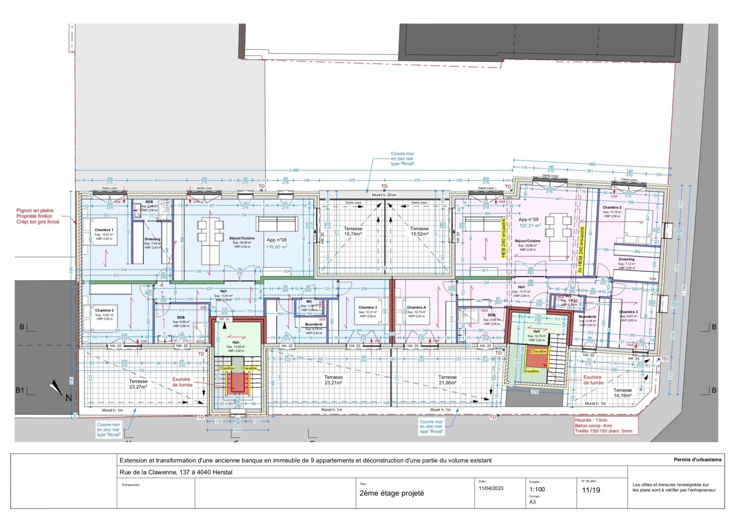Immeuble gros œuvre fermé  comprenant 9 lots