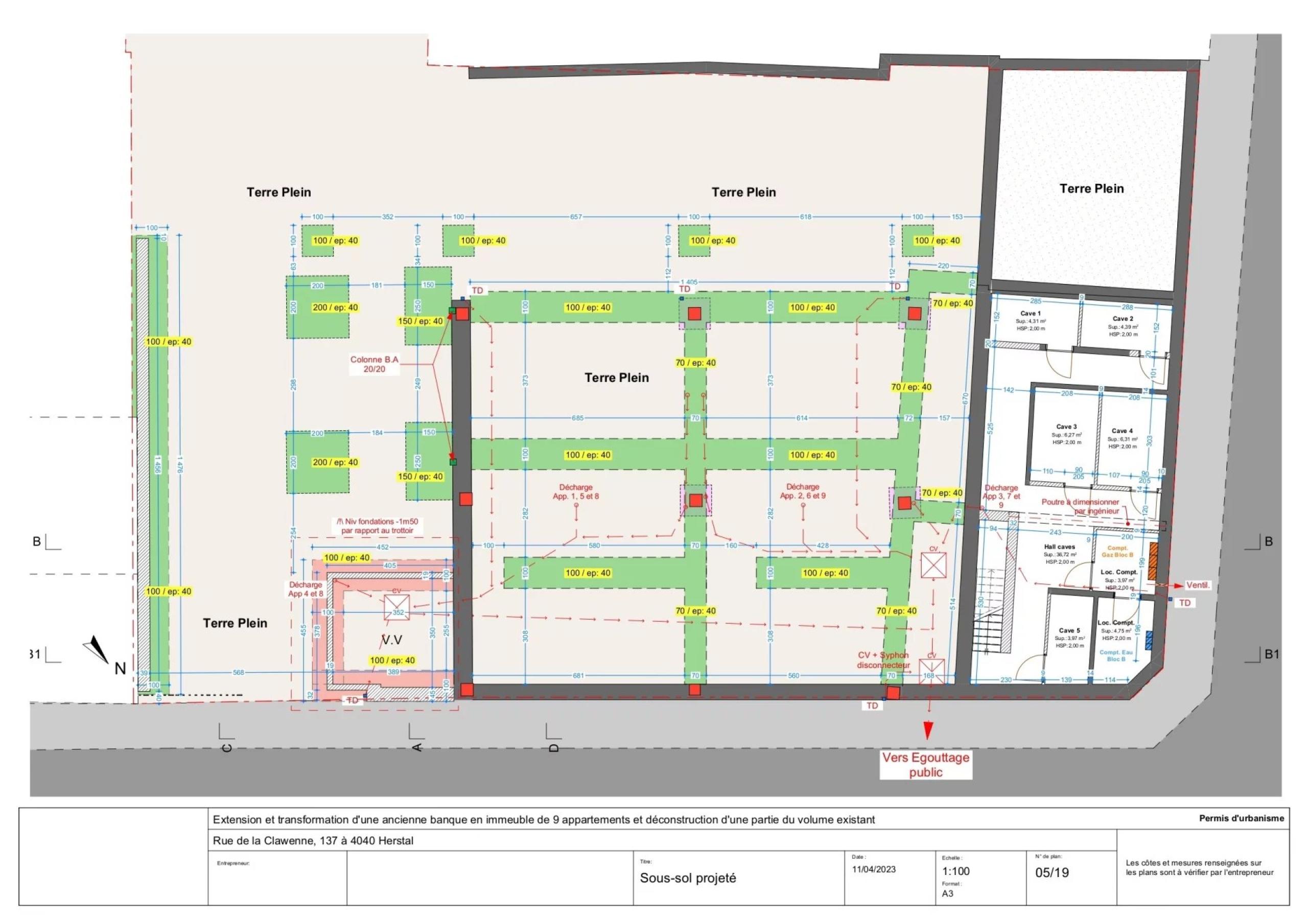 RDC Appartement 2 chambres parking couvert, cave, terrasse et jardin