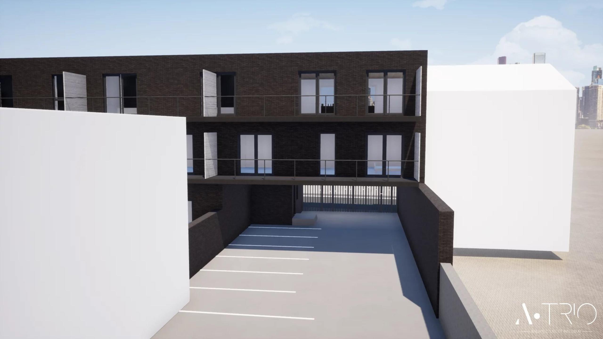1 er étage : Appartement 2 chambres parking couvert, terrasse