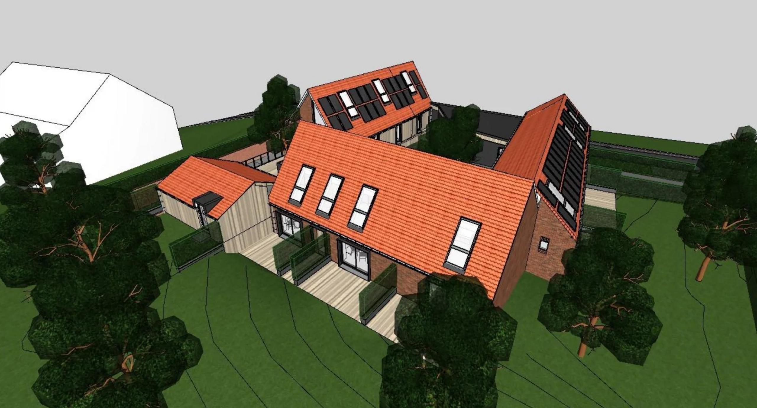 Ferme avec projet pour 9 duplex