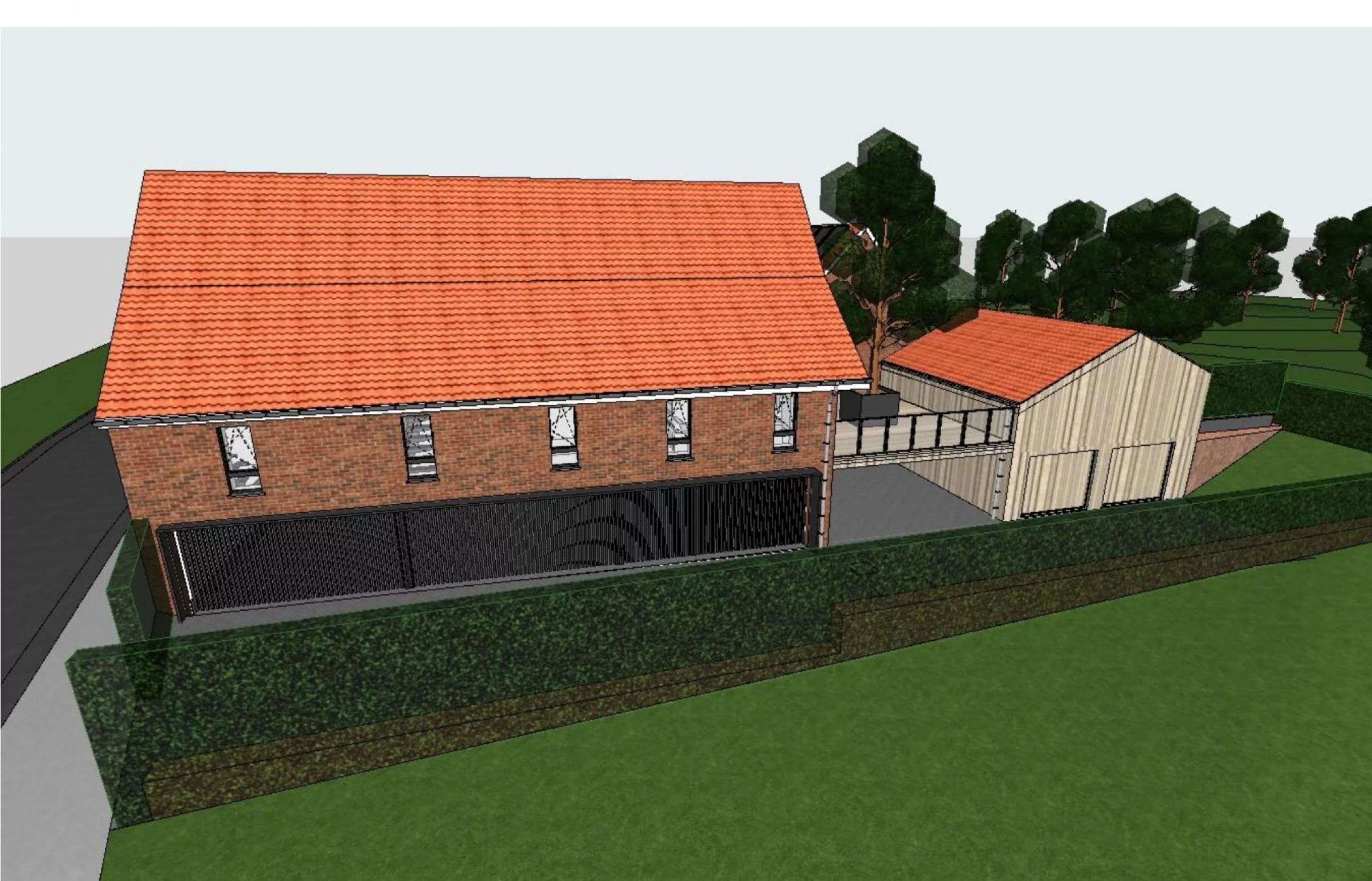 Ferme avec projet pour 9 duplex