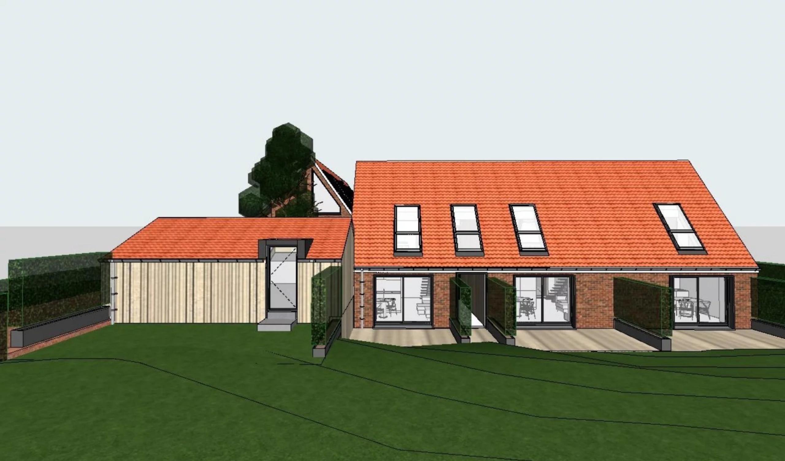 Ferme avec projet pour 9 duplex