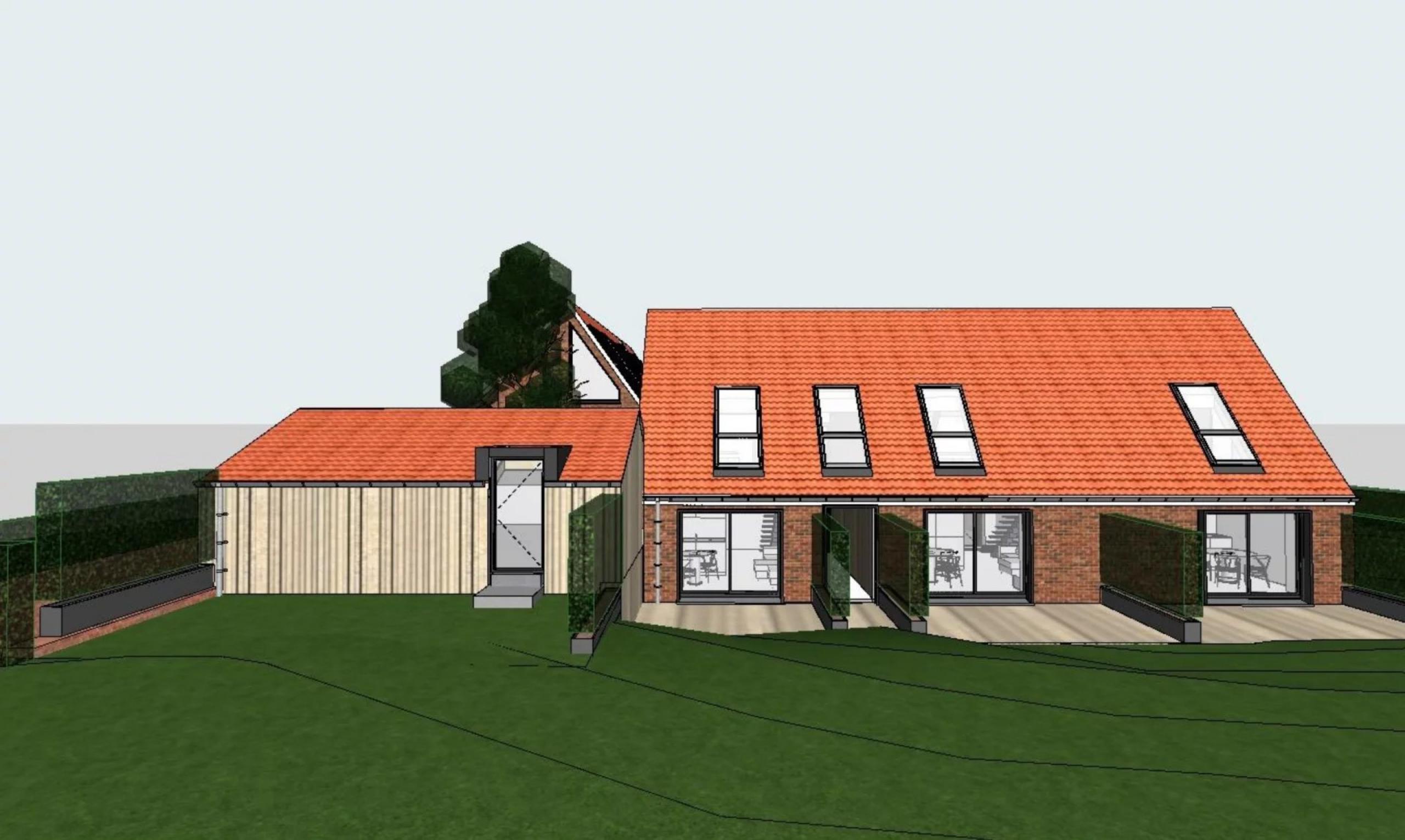 Ferme avec projet pour 9 duplex