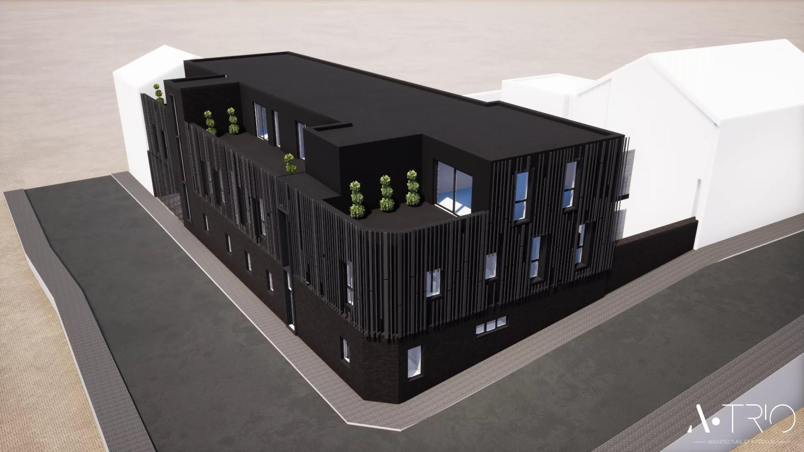 1 er étage : Appartement 2 chambres parking couvert, terrasse