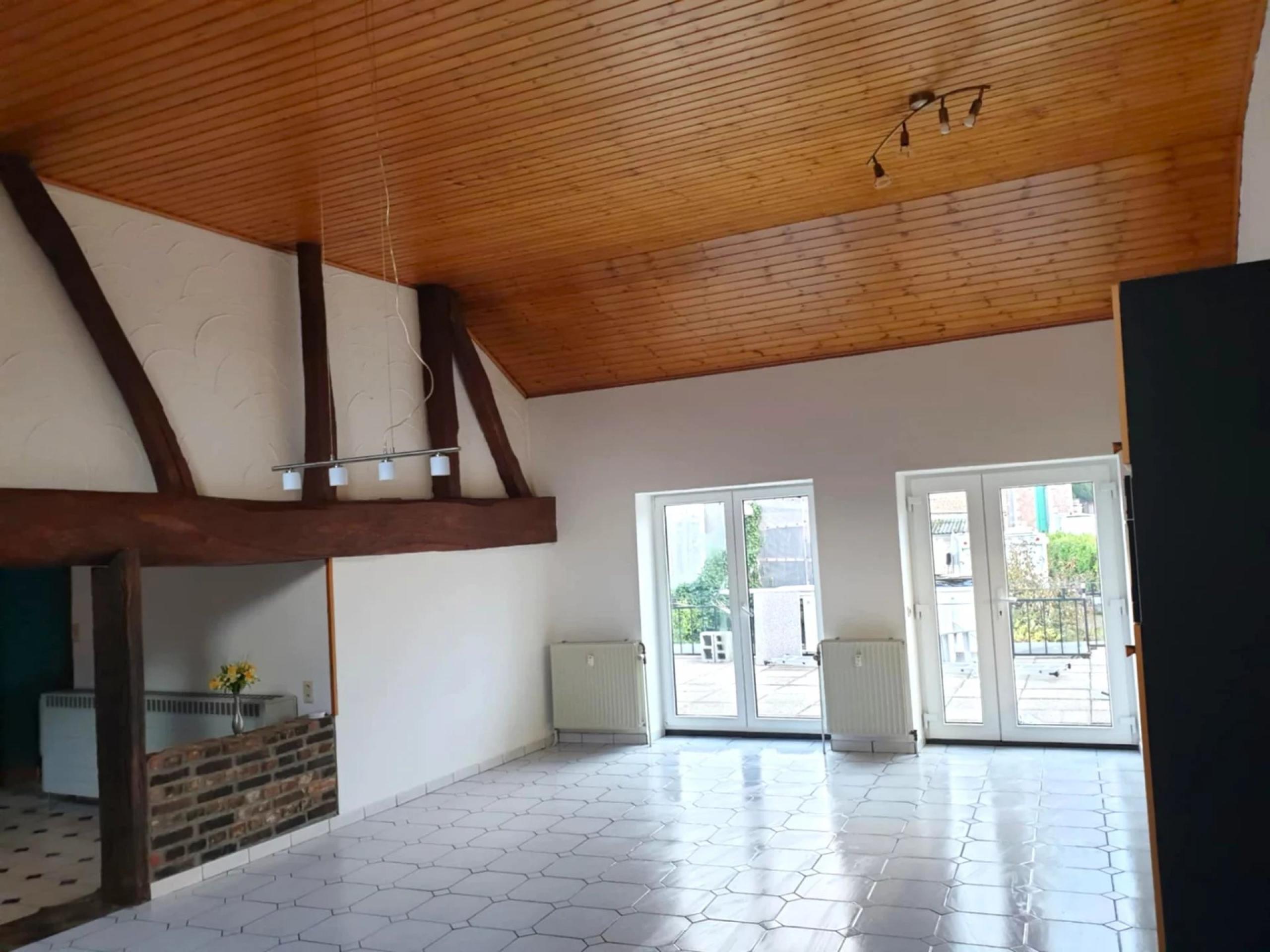 HOUTAIN : Ensemble immobilier: Maison 4ch avec jardin, surface commerciale, 3 appartements, terrain.
